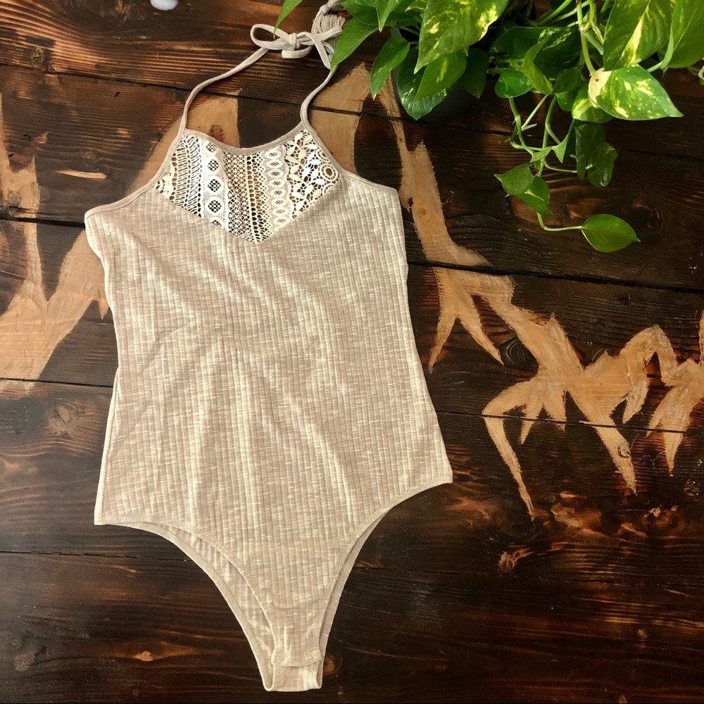 Grey boho bodysuit